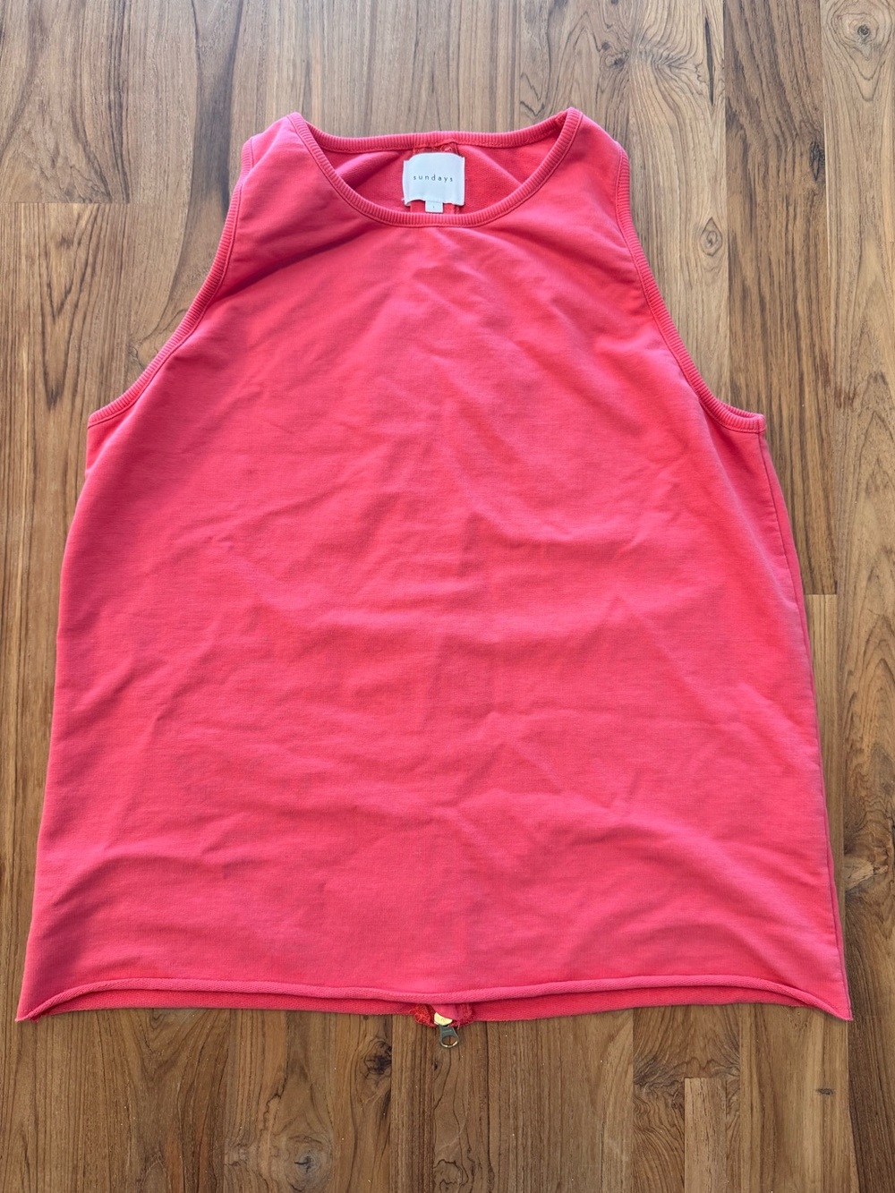 Sundays Tank Top Women’s 1/Small Coral Pink Gold Zipper Back